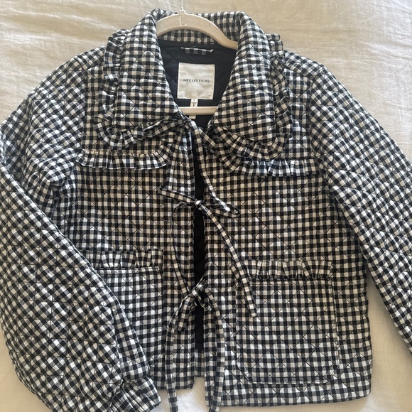 Avec Les Filles Quilted Gingham Front Tie Jacket - Picture 1 of 9